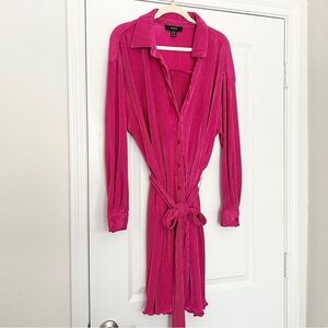 Forever 21 Hot Pink Plissé Dress